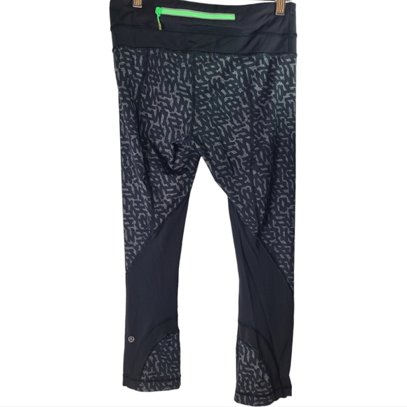 Lululemon Run: Inspire Crop II Block-It Pocket Heathered Net Pop black - Picture 7 of 12